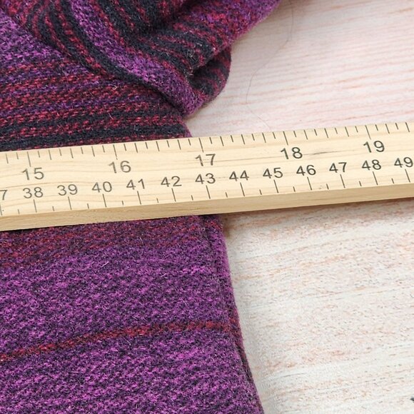 Levi's XS Women's Hooded Wool Blend Striped Coat Purple/Black - Picture 9 of 11